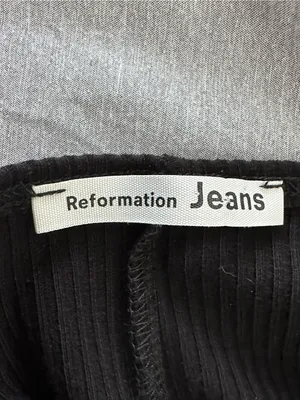 Reformation Jeans Linah Black Ribbed Knit Square Neck Mini Dress XS thumbnail 6