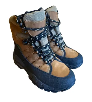 Cabela's women 6 black brown leather hiking snow winter boots rubber waterproof thumbnail 1