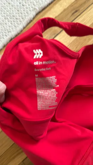 All in Motion Red Sports Bra Tank thumbnail 3