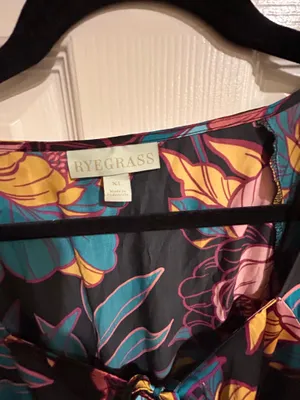 Ryegrass NWT super boho satin effect floral multicolor flowy maxi dress XL thumbnail 12