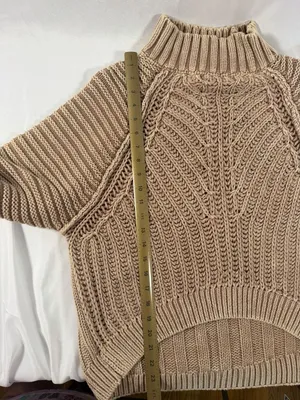 FREE PEOPLE "Sweetheart Sweater" cotton chunky Women's Size M thumbnail 5