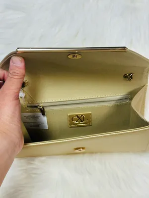 CXL by Christian Lacroix Glam Caviar Clutch in gold thumbnail 5