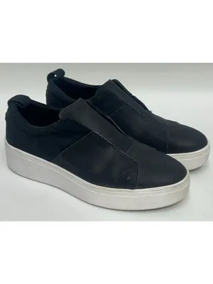 Tom’s AMBER Platform Slip On Leather Sneakers Shoes Women’s Size 9 Black thumbnail 2