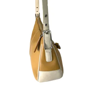 Coach 4447 Hamptons Leather Demi Shoulder Hobo Bag Vintage Brown Cream thumbnail 2
