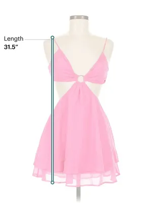 Lucy in the Sky Hot Pink Party Dress Sz M thumbnail 5