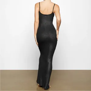Skims Soft Lounge Slip Maxi Dress in Onyx Foil Glitter NWT thumbnail 3