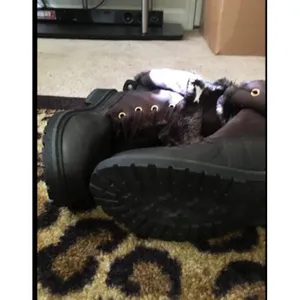 Olivia Miller Women's Faux Fur Lined Boots Winter Cuffed Size 7 Brown thumbnail 2