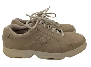 ECCO Flexzone Beige Leather Walking Sneakers Womens EU 38 US 7-7.5 Lace Up‎ Tan thumbnail 1