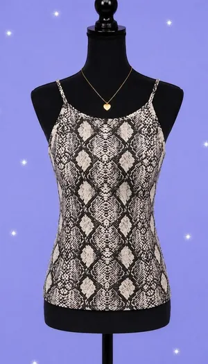 Y2K Snake Print Halter Grunge Festival Tank Top Size Small 💗 thumbnail 1