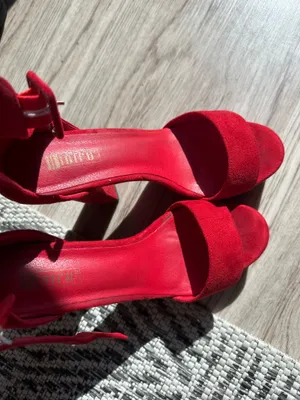 Red fabric heels 3 thumbnail 2