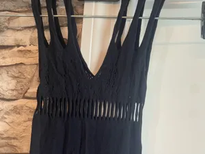 New Woman’s Crochet Beach Cover Up Black thumbnail 2
