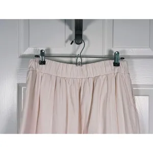Abercrombie & Fitch Linen Blend Midi Skirt Size M Cream Slit Minimalist Neutral thumbnail 6