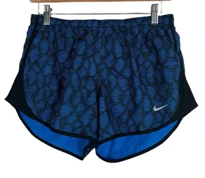 Nike Athletic Shorts Womens S Blue Black Lined Dolphin Hem Athleisure‎ Running thumbnail 1