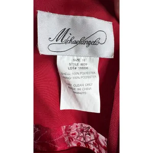 1990s Y2K Michaelangelo Red Beaded Chiffon Evening Gown size 8 thumbnail 10