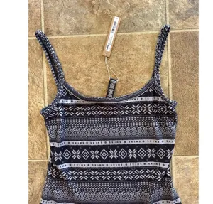 Skims Logo Plush Pointelle Cami Onyx Mirror Fairisle Size Medium thumbnail 5