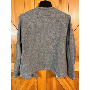 Eddie Bauer Gray Heather LS Zip Loose Fit Y-Neckline Cardigan Women's Large (339 thumbnail 6