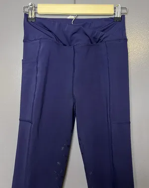 Aubrion Leggings Womens XS Blue Riding Leggings Silicone Grip Pockets Equestrian thumbnail 1