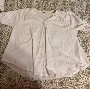 Free People White Textured Top thumbnail 1