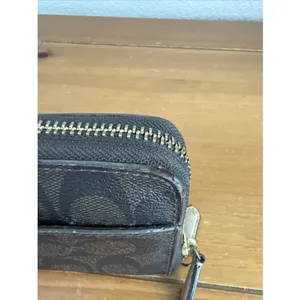 Coach Peyton Accordion Zip Around Wallet‎ Brown READ thumbnail 9