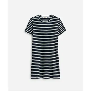 Madewell Mini Tee Dress Dark Navy Crewneck Striped Cotton Relaxed Large NWT thumbnail 6