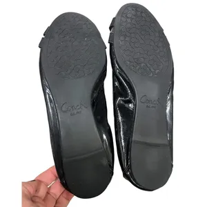 COACH Patent Leather Medallion Buckled Strapped Elastic Ballet Flats Size 9 GUC thumbnail 6