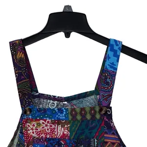 Women's Stitched Summer Good Vibes Vintage‎ Hippie Overalls - Size Large L thumbnail 2