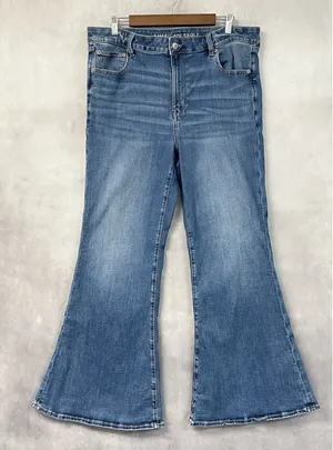 American Eagle Festival Flare Jeans Womens 18 Regular Next Level Stretch Western thumbnail 1