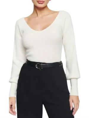 Reformation Hart Cashmere Sweater in Ivory thumbnail 1