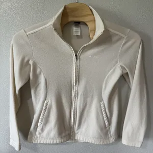 Vintage PATAGONIA Women's Large Full Zip Fleece Jacket Made In‎ USA Ivory Cream thumbnail 1