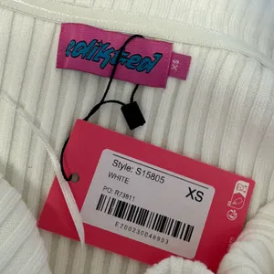 NWT Y2K Edikted White Ribbed Cowl Neck Sweater‎ XS thumbnail 8