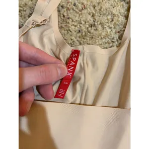 Spanx Open-Bust Mid-Thigh Bodysuit Shapewear Nude Beige thumbnail 5