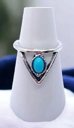 Silver-Tone Southwestern Geometric Fashion Ring thumbnail 1