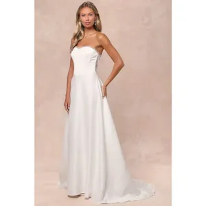 Lulus Eternal Gratitude White Floral Embroidered Strapless Dress Wedding Large thumbnail 5