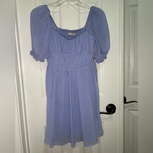 Abercrombie & Fitch Emerson Poplin Sleeve Dress Lavendar Purple Pleated Top XS thumbnail 5