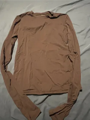 Skims fits everybody brown long sleeve top thumbnail 4