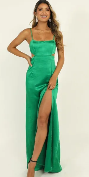Showpo Satin Green Formal Dress thumbnail 2