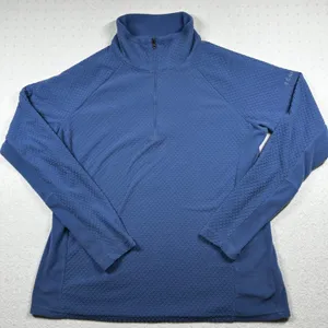 Columbia Fleece Pullover Quarter Zip Blue XL Textured Outdoor Jacket thumbnail 1