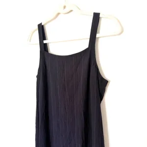 VTG 90s Eddie Bauer Sleeveless Pinstripe Black Maxi Tank Dress Sz 8 (runs small) thumbnail 7