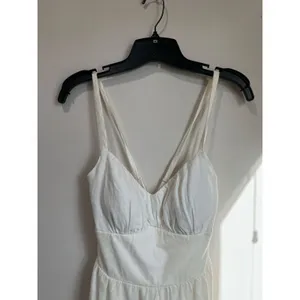 Hollister‎ White Linen Blend Tiered Mini Dress Casual Summer Size M thumbnail 3