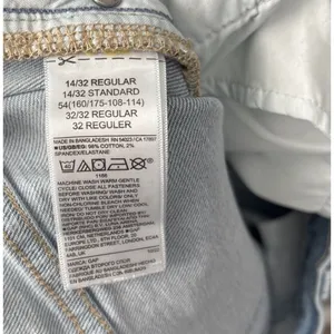 Gap Kick Fit Cropped Jeans Size 14 32 Light Blue Stretch Denim Boho Chic Raw Hem thumbnail 6