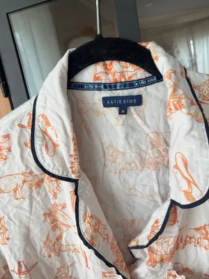 Katie Kime Rodeo Toile print Pajamas top shirt Houston HLSR western Texas thumbnail 3