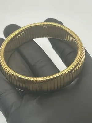 Vintage Stretchy Gold Bracelet Womens 6.5 Inch Adjustable Dainty Stackable thumbnail 5