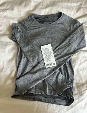 Lululemon Crop Swiftly Tech Long Sleeve gray 4  thumbnail 1