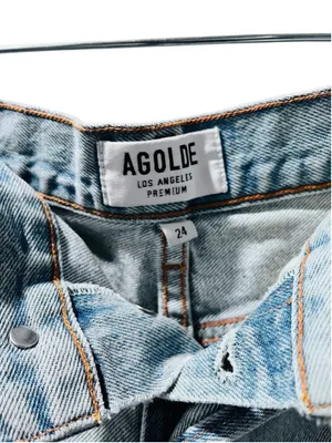 Agolde Premium Cut Off Denim Jean Shorts Size 24 High Waisted Button Fly Casual thumbnail 4