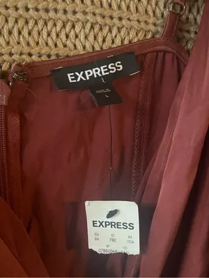 Express Satin Wrap Camisole Dress - Burgundy thumbnail 2