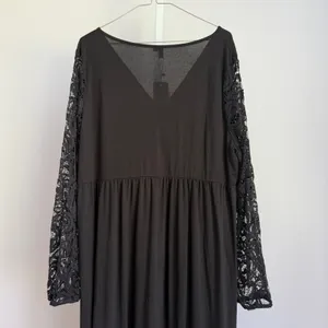 Zattcas Women's XXXL Black Maxi‎ Dress Long Lace Sleeve V Neck thumbnail 8