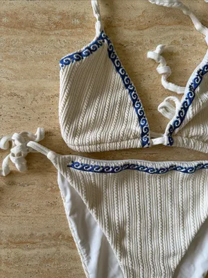 Dippin Daisys Cream Wave Stitched Contrast Trim Bikini Set thumbnail 3
