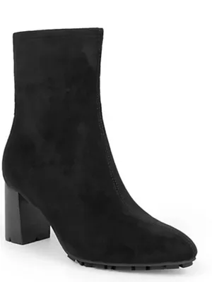 NWT Aerosoles Heeled Ankle Boots -Baylor Black Suede Leather SZ-10W thumbnail 1