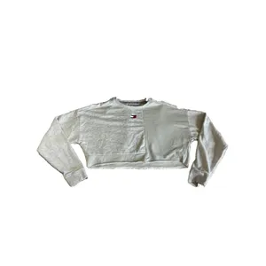 Tommy Hilfiger Womens XL Sporty Crop Top Sweatshirt Heather Gray Blocked Design thumbnail 7