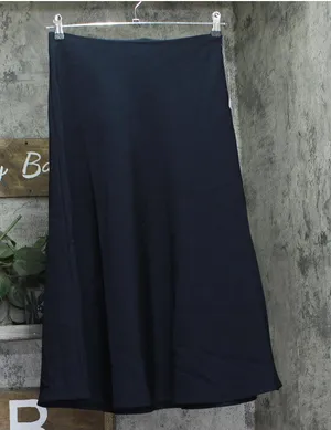 Cece Womens Bias-Cut A Line Side Zip MIDI Skirt 7054423 Night Shade Blue S thumbnail 1
